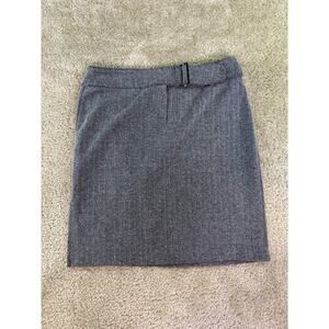 Express Gray and Black Patterned High Waisted Pencil Skirt Size 2 Belted D526